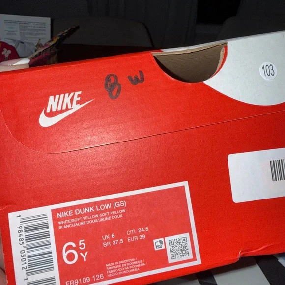 Nike Dunk Low Lemon and White Sneakers - Picture 5 of 5